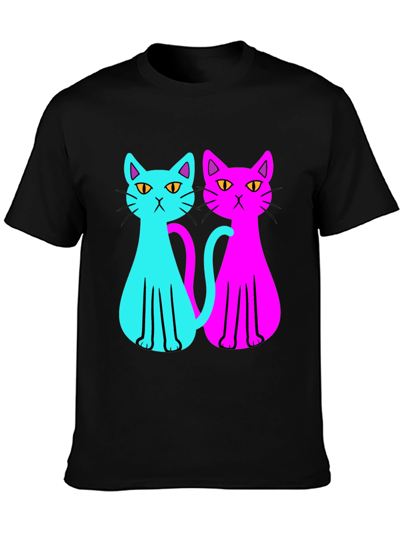 Cool Cat Tee: Neon Style