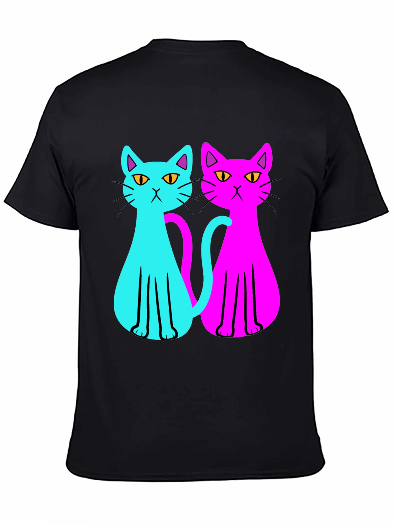Cool Cat Tee: Neon Style