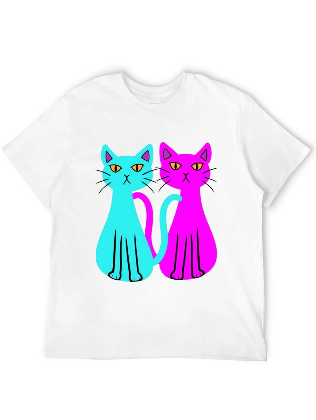 Cool Cat Tee: Neon Style