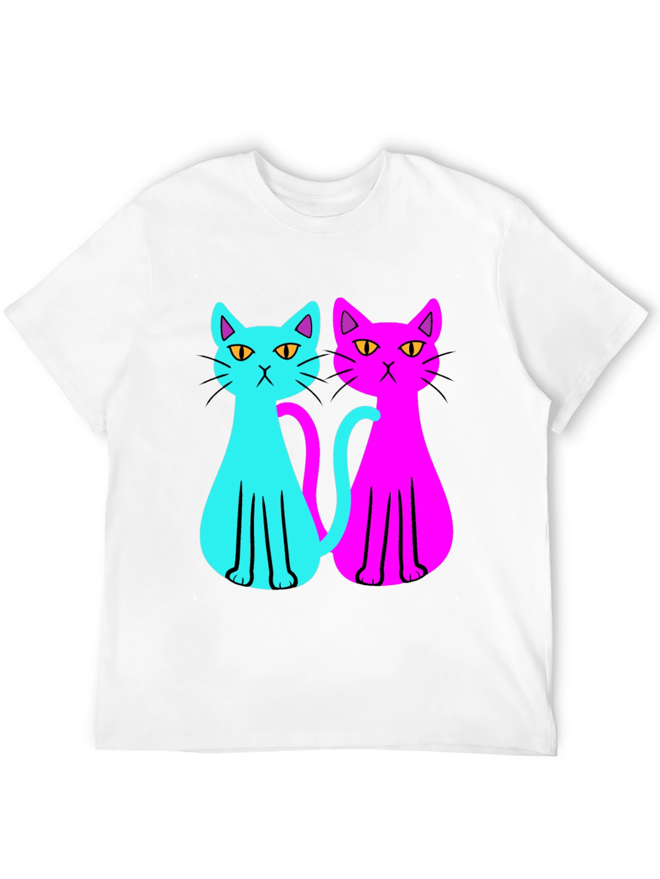 Cool Cat Tee: Neon Style