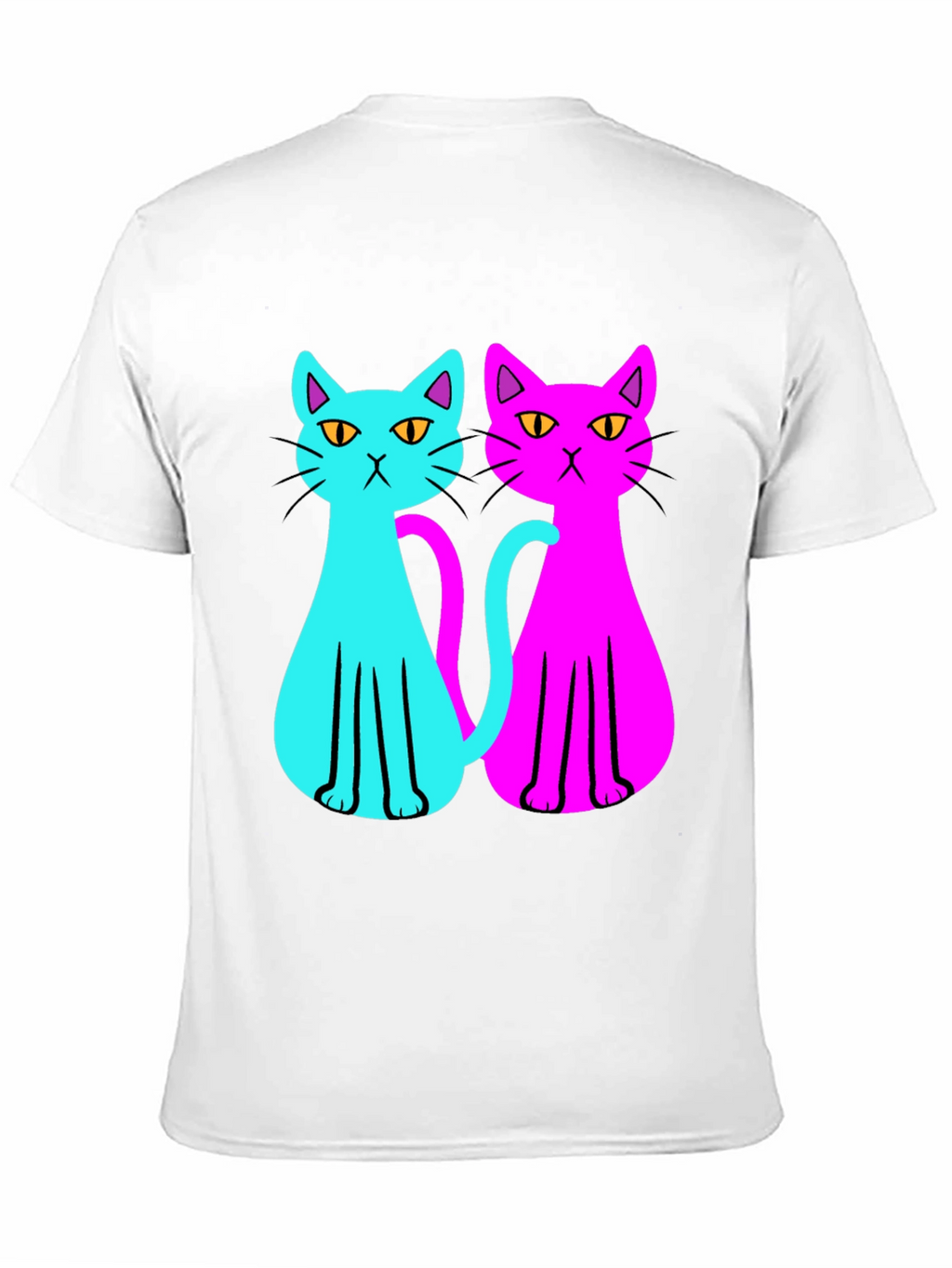 Cool Cat Tee: Neon Style