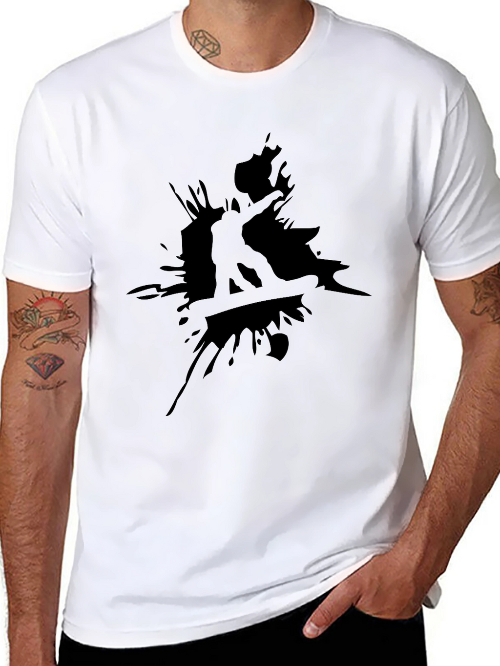 Black Snowboarder Graphic Tee - Cool Casual Style