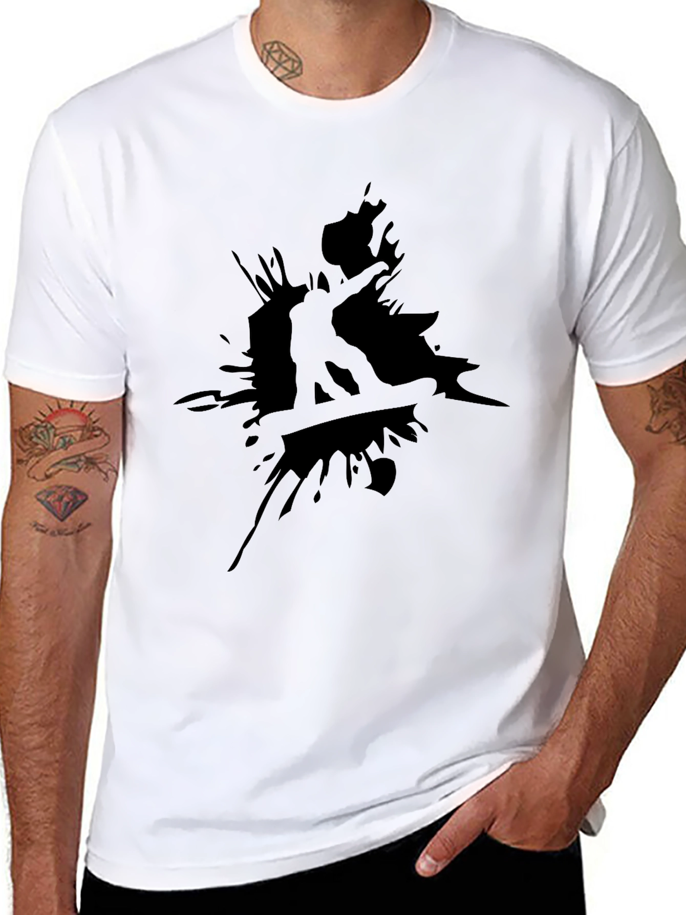 Black Snowboarder Graphic Tee - Cool Casual Style