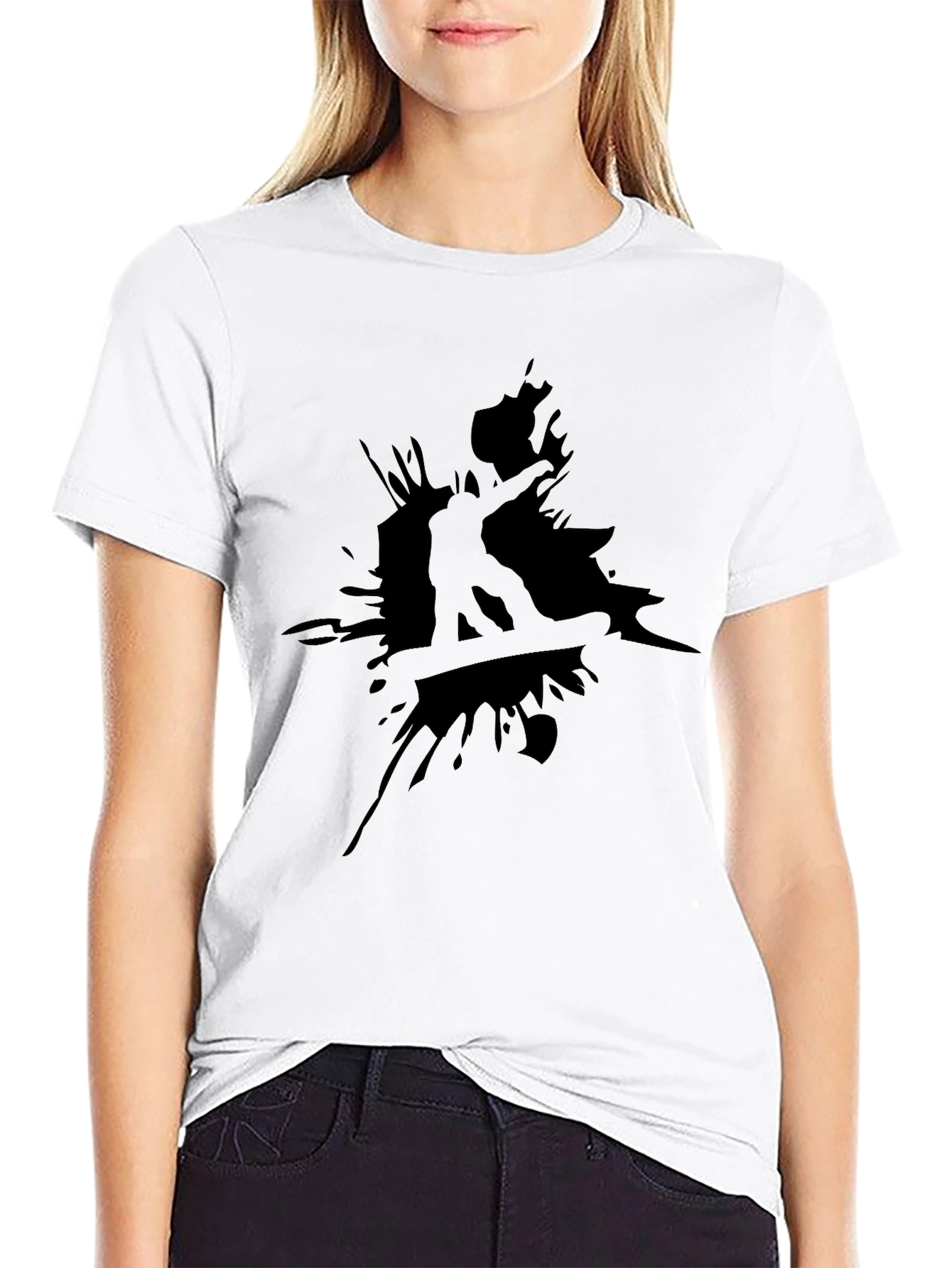 Black Snowboarder Graphic Tee - Cool Casual Style