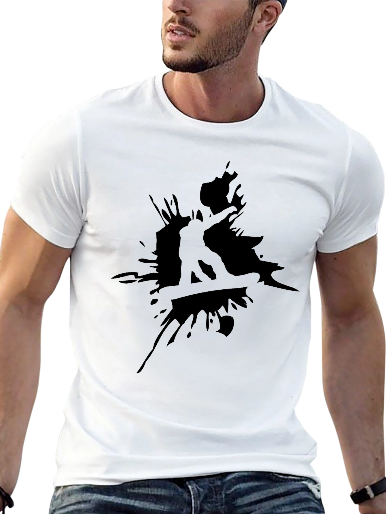 Black Snowboarder Graphic Tee - Cool Casual Style