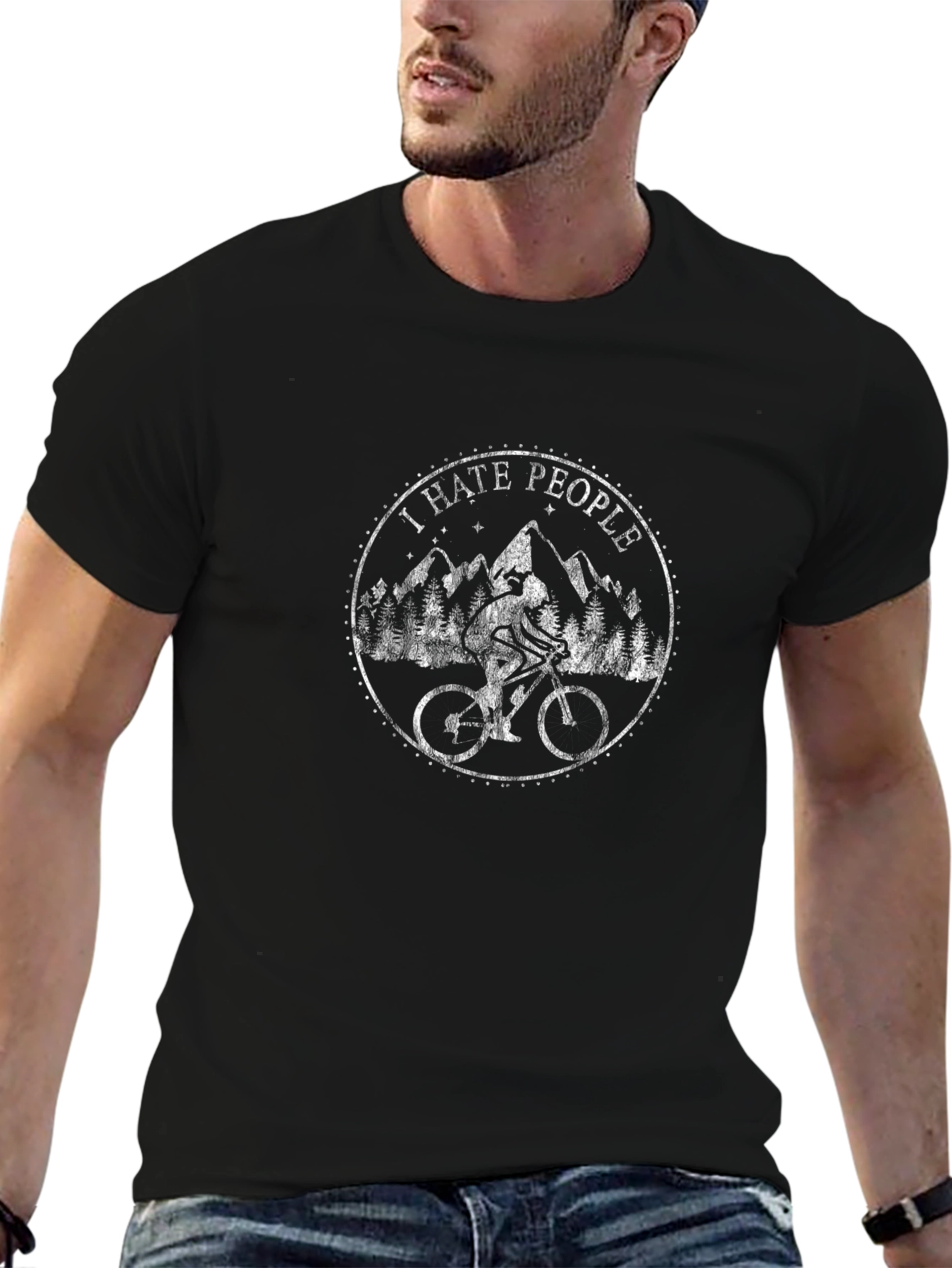 I Hate People Mountain Biking T-Shirt