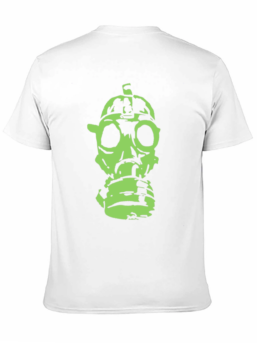 Green Gas Mask Graphic Black T-Shirt