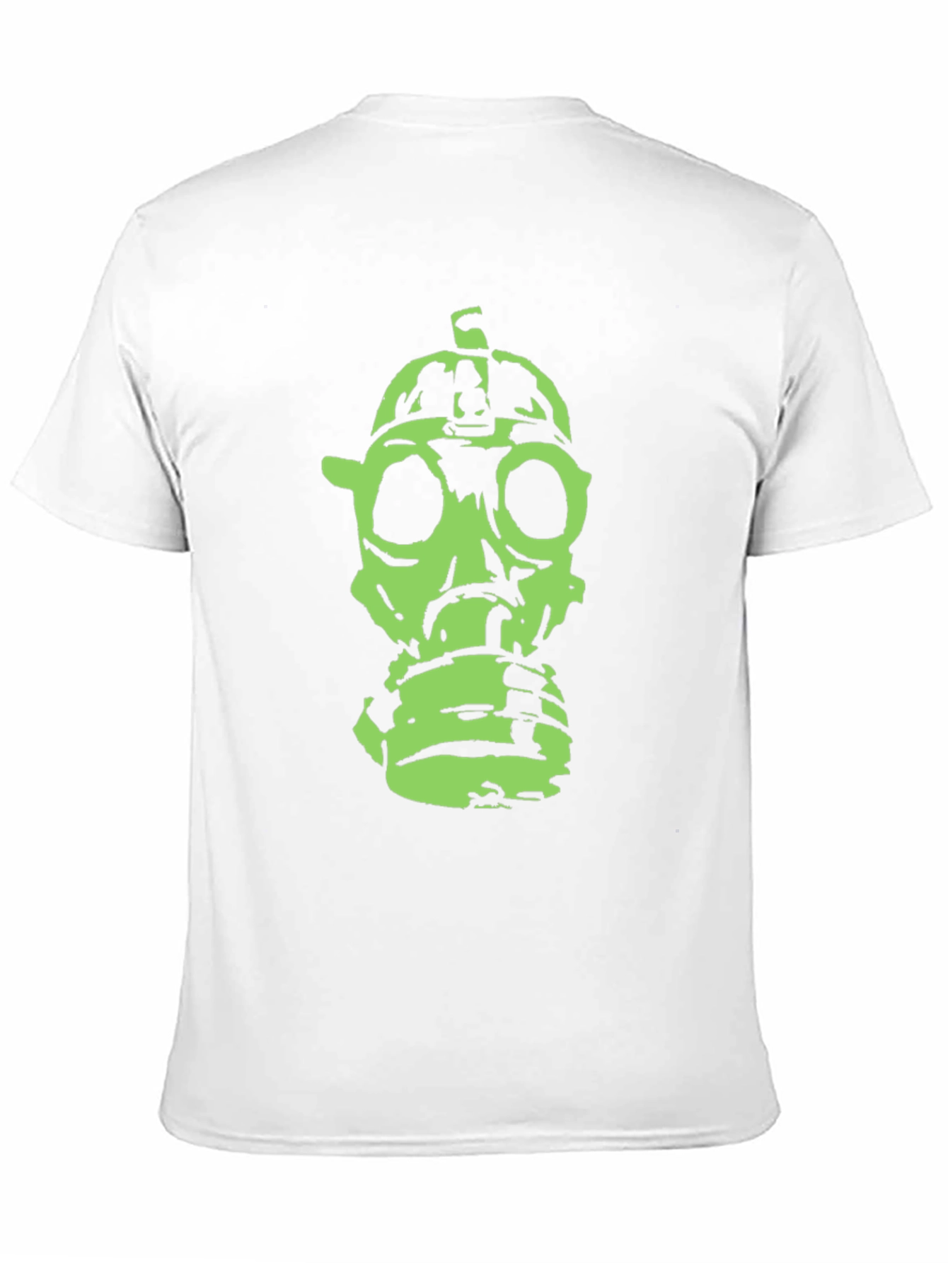 Green Gas Mask Graphic Black T-Shirt