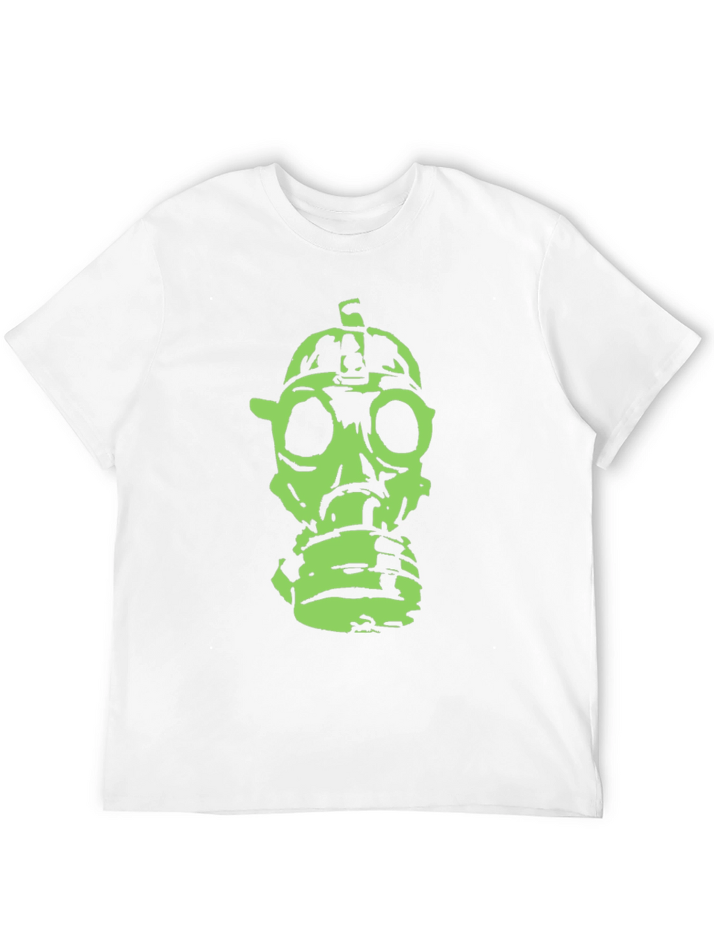 Green Gas Mask Graphic Black T-Shirt
