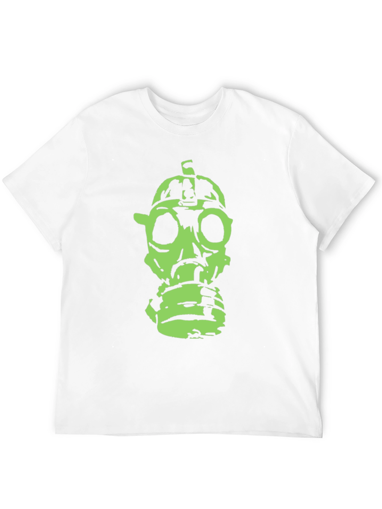 Green Gas Mask Graphic Black T-Shirt