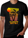 Sunset Beach Life Graphic T-Shirt