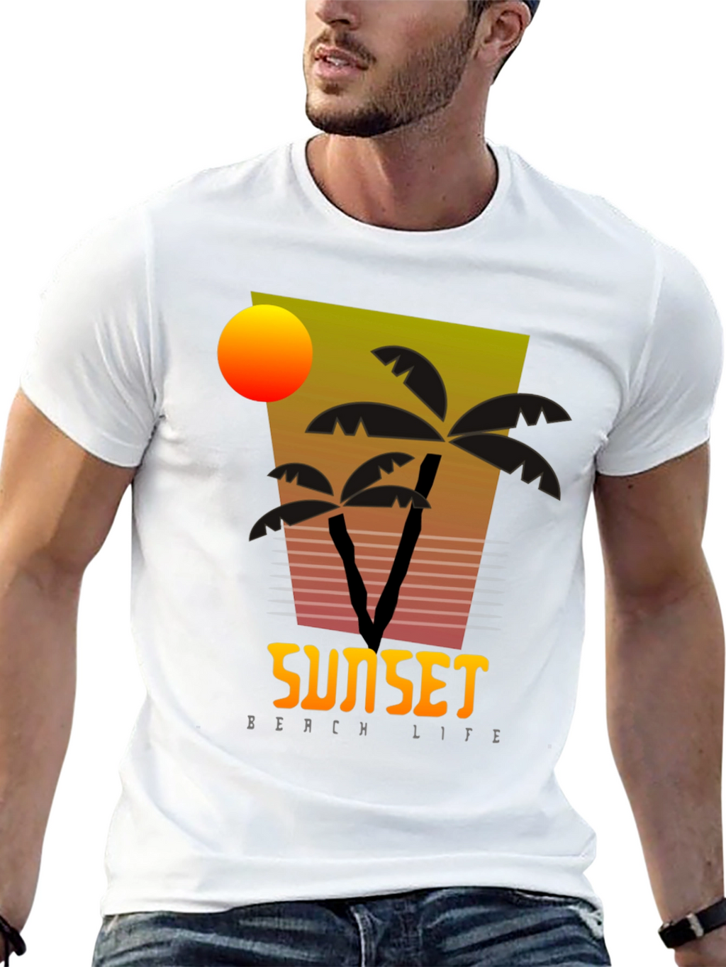 Sunset Beach Life Graphic T-Shirt