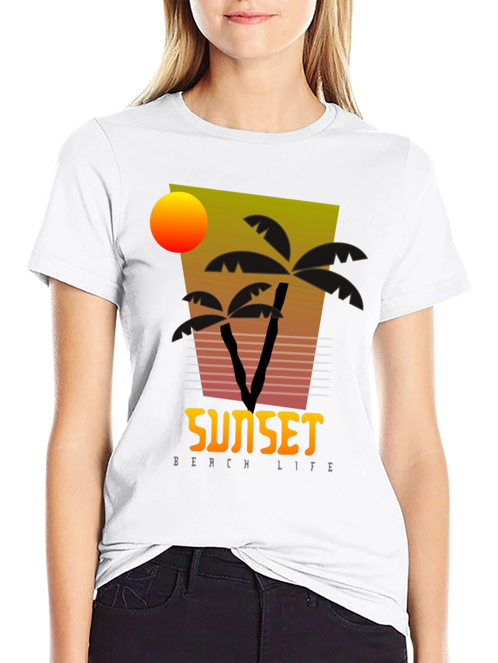 Sunset Beach Life Graphic T-Shirt