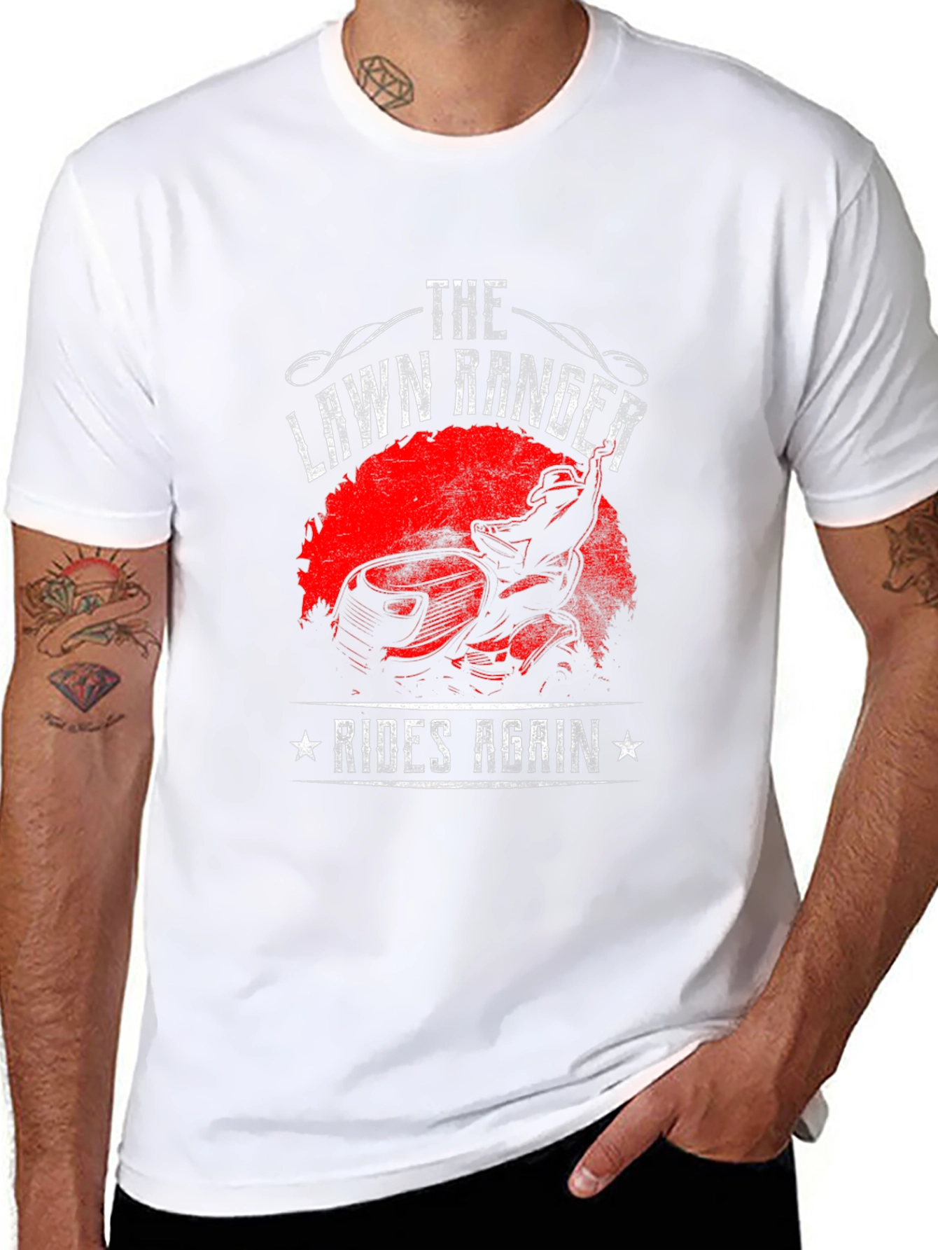 The Lawn Ranger Rides Again Black Graphic Tee