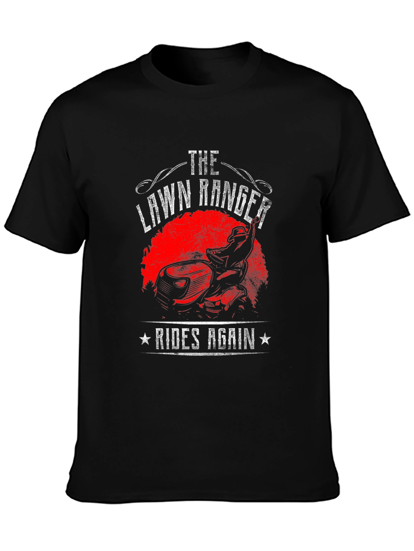 The Lawn Ranger Rides Again Black Graphic Tee