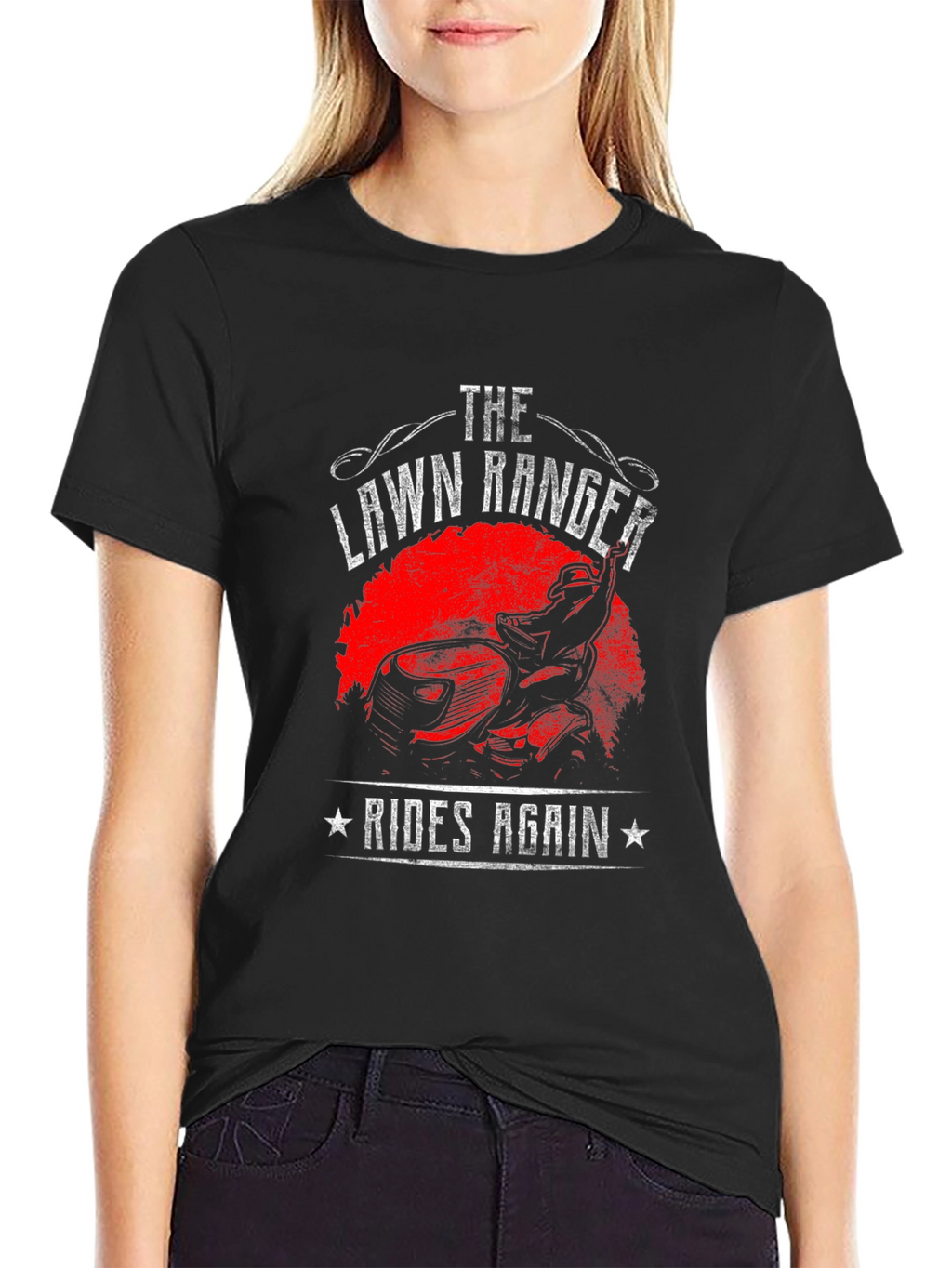 The Lawn Ranger Rides Again Black Graphic Tee