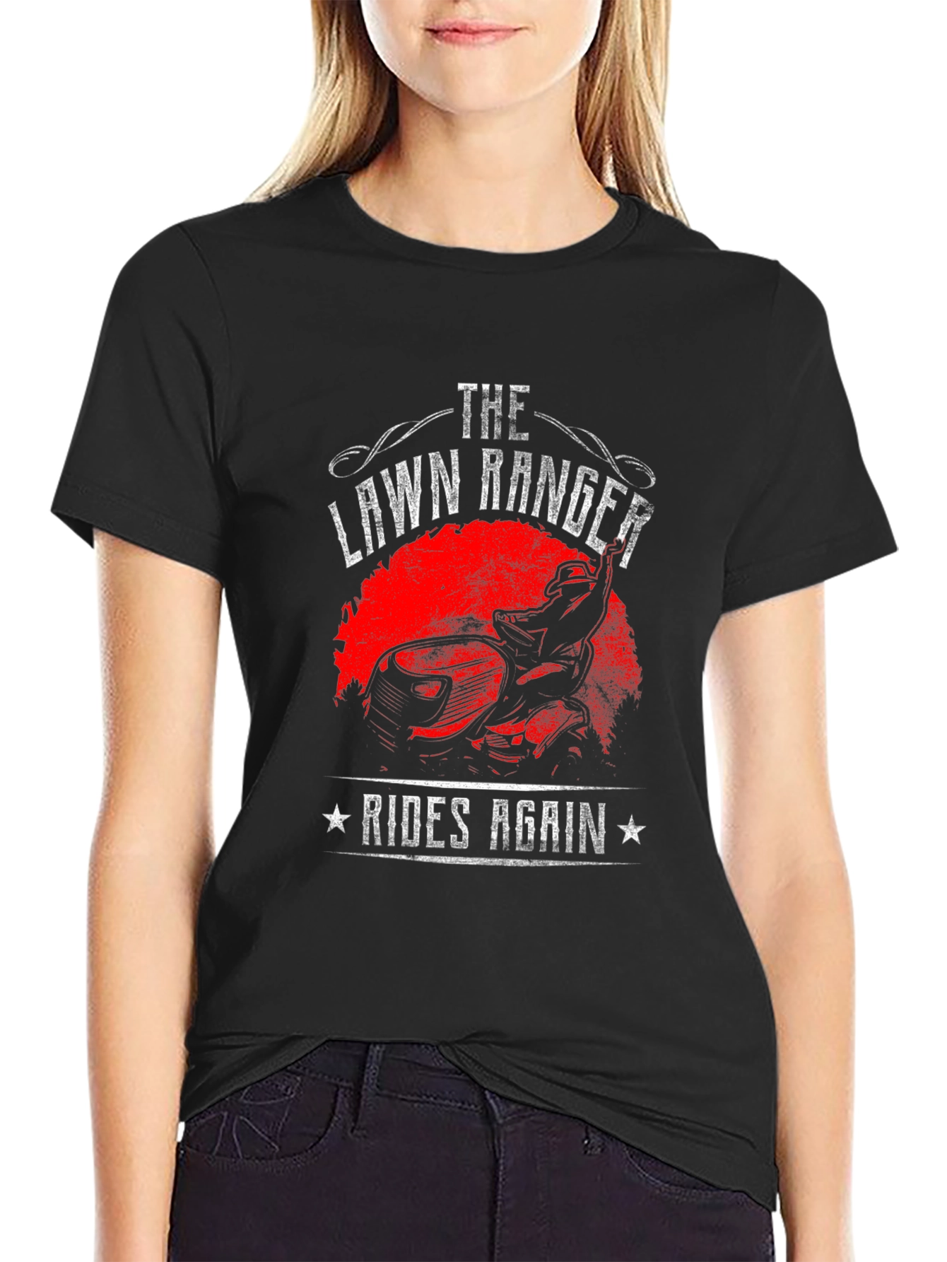 The Lawn Ranger Rides Again Black Graphic Tee