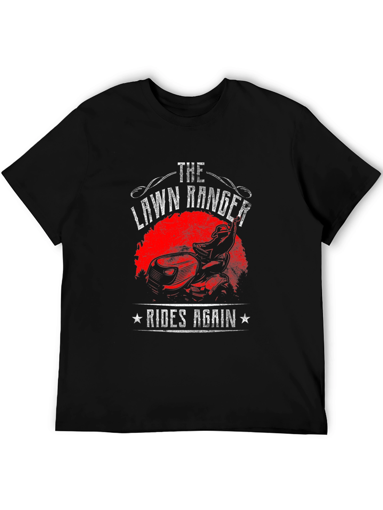 The Lawn Ranger Rides Again Black Graphic Tee