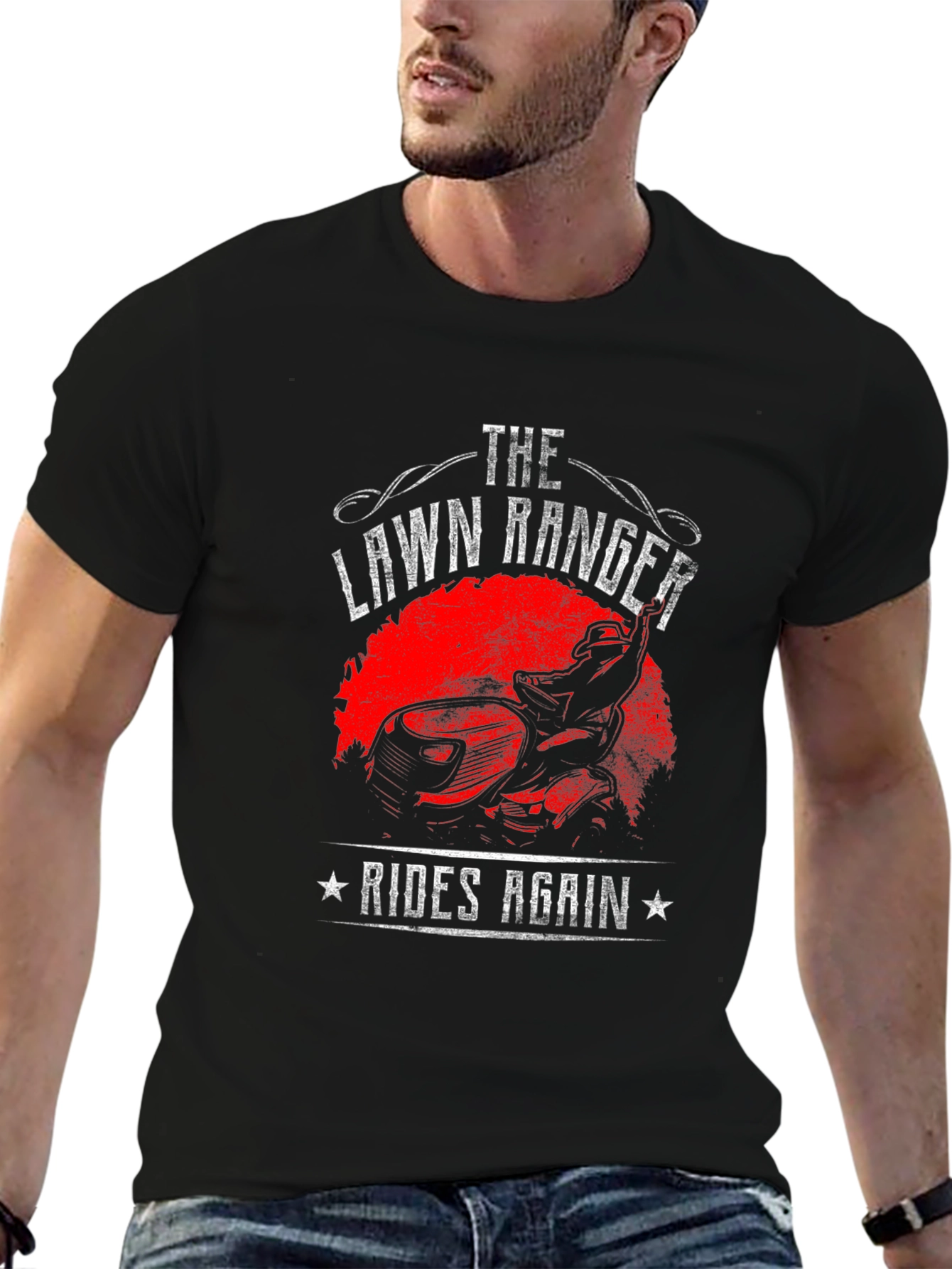 The Lawn Ranger Rides Again Black Graphic Tee