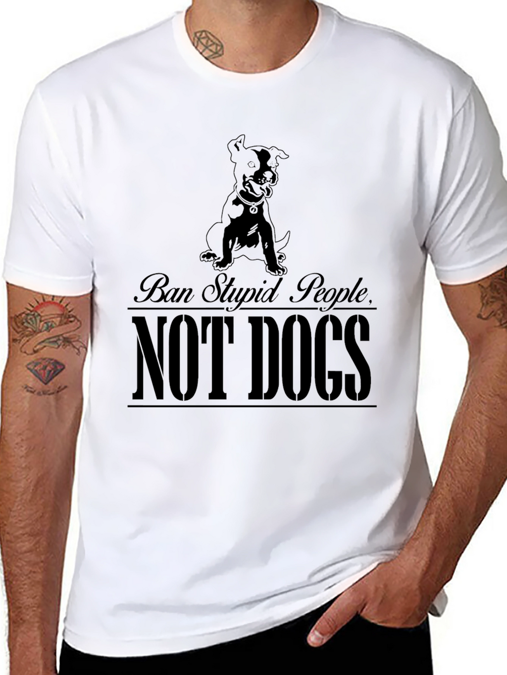 Ban Stupid People Not Dogs Graphic T-Shirt