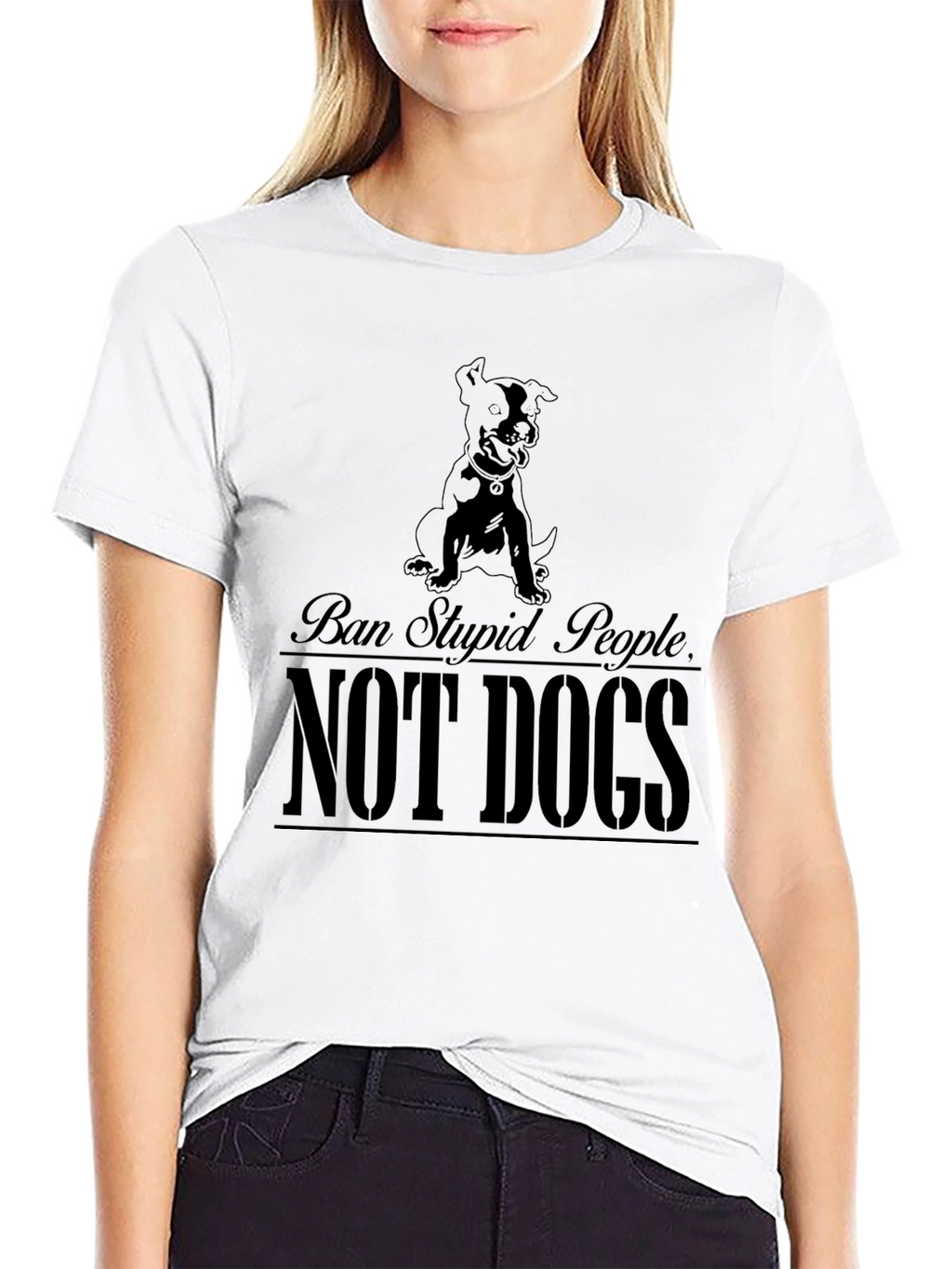 Ban Stupid People Not Dogs Graphic T-Shirt