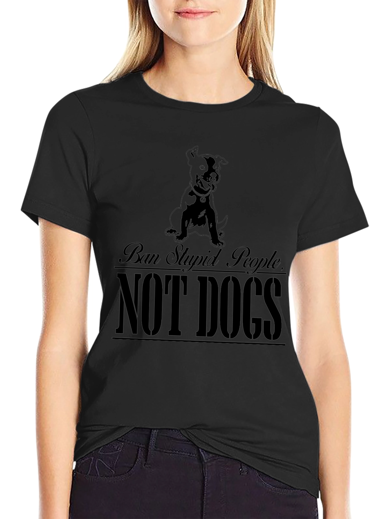Ban Stupid People Not Dogs Graphic T-Shirt
