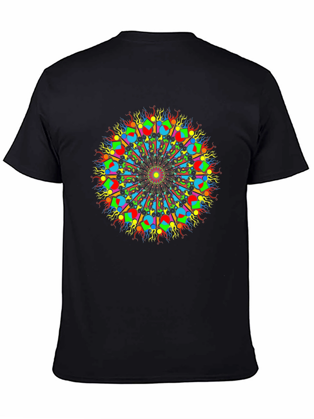 Psychedelic Mandala Graphic Tee - Bold Black T-Shirt