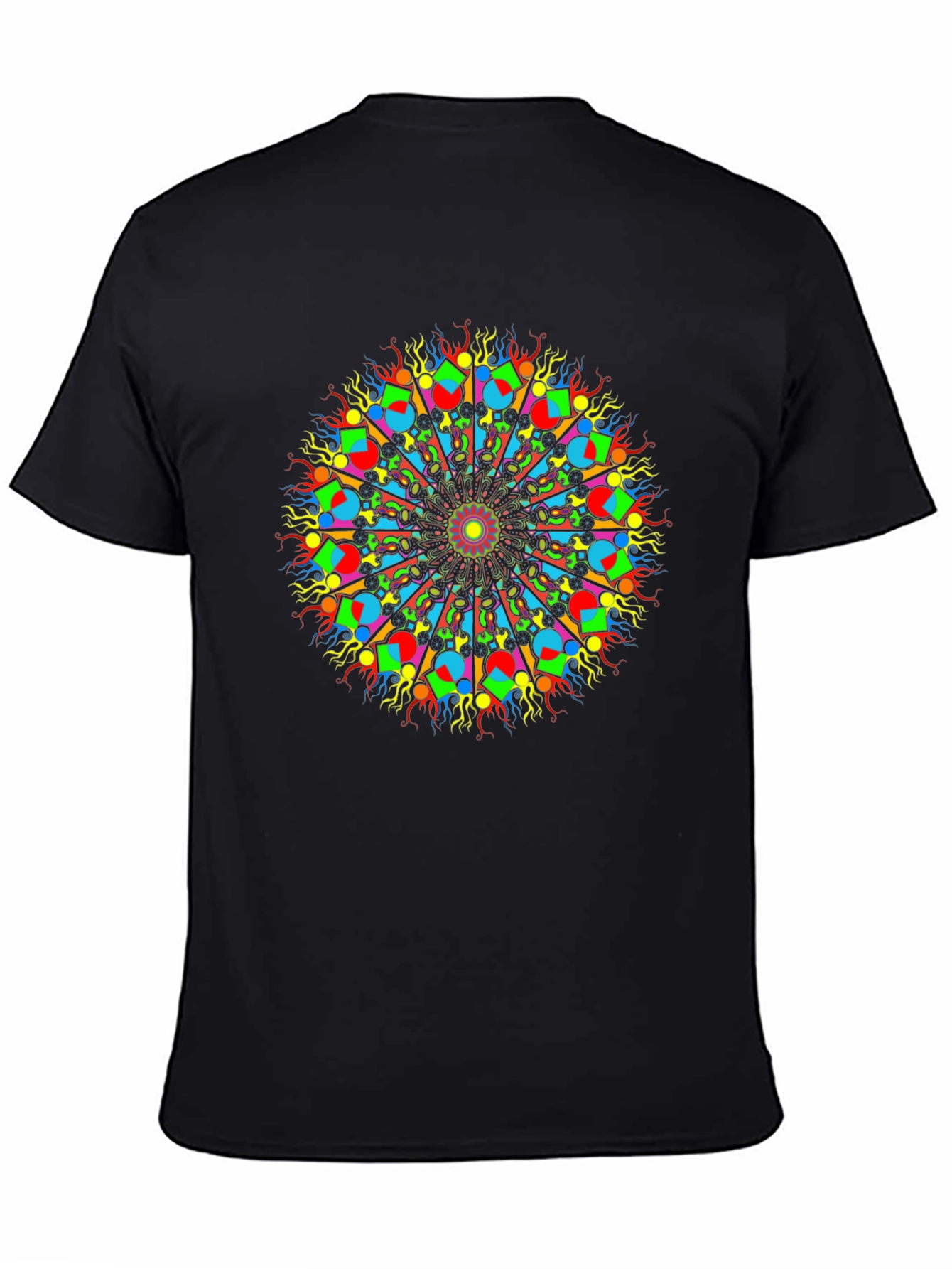 Psychedelic Mandala Graphic Tee - Bold Black T-Shirt