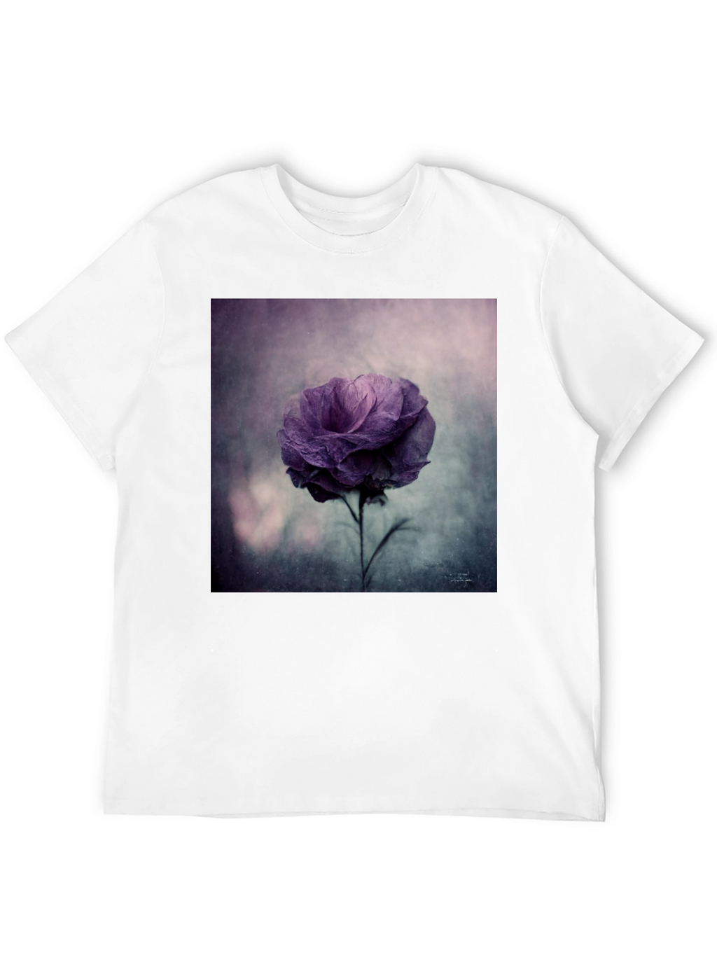 Floral Graphic Tee - Black Cotton Comfort