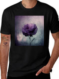 Floral Graphic Tee - Black Cotton Comfort
