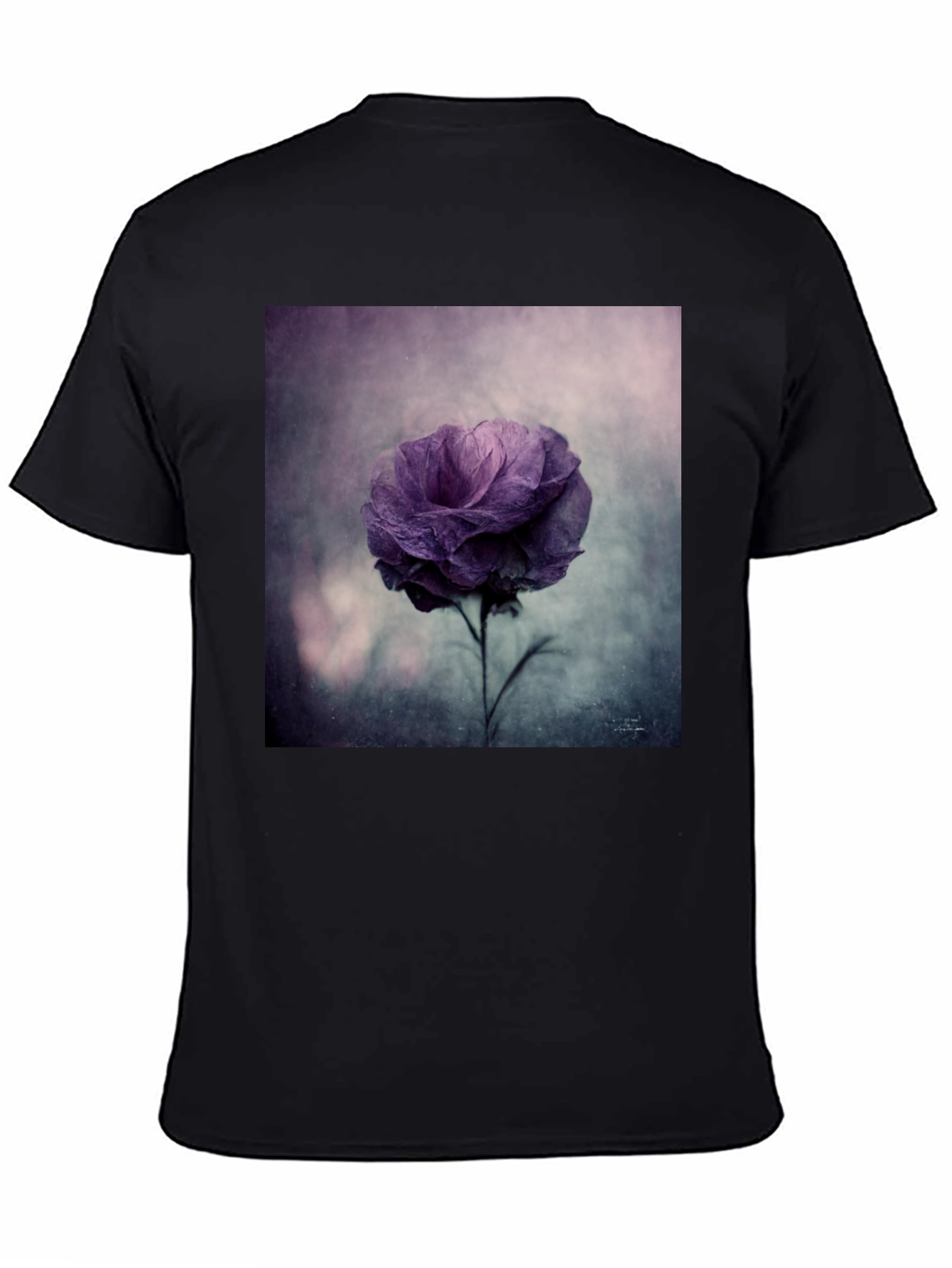 Floral Graphic Tee - Black Cotton Comfort