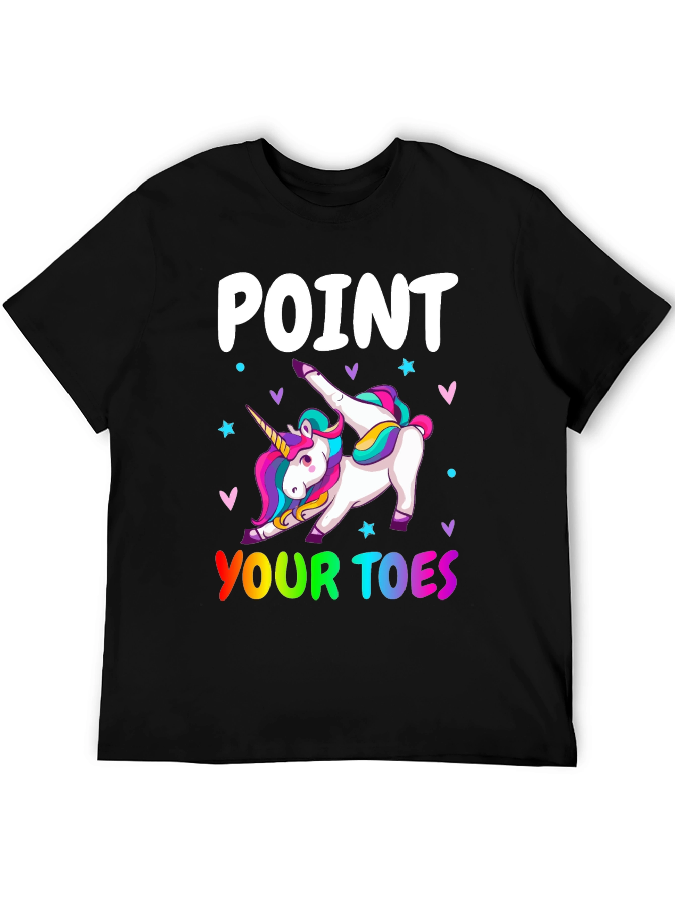 Unicorn Point Your Toes Black T-Shirt