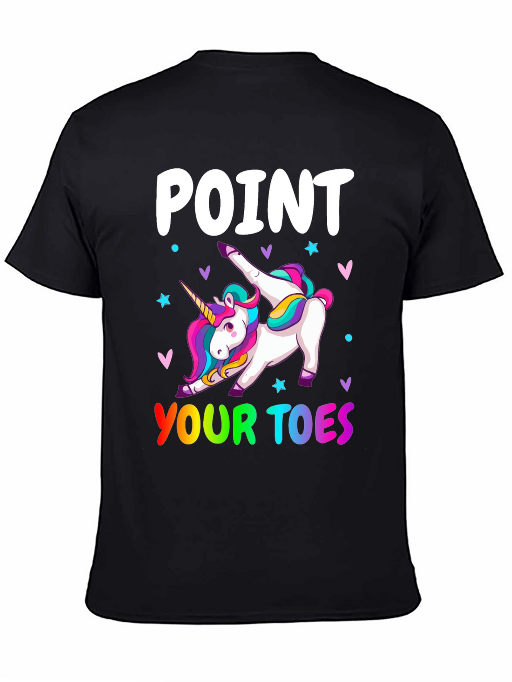 Unicorn Point Your Toes Black T-Shirt
