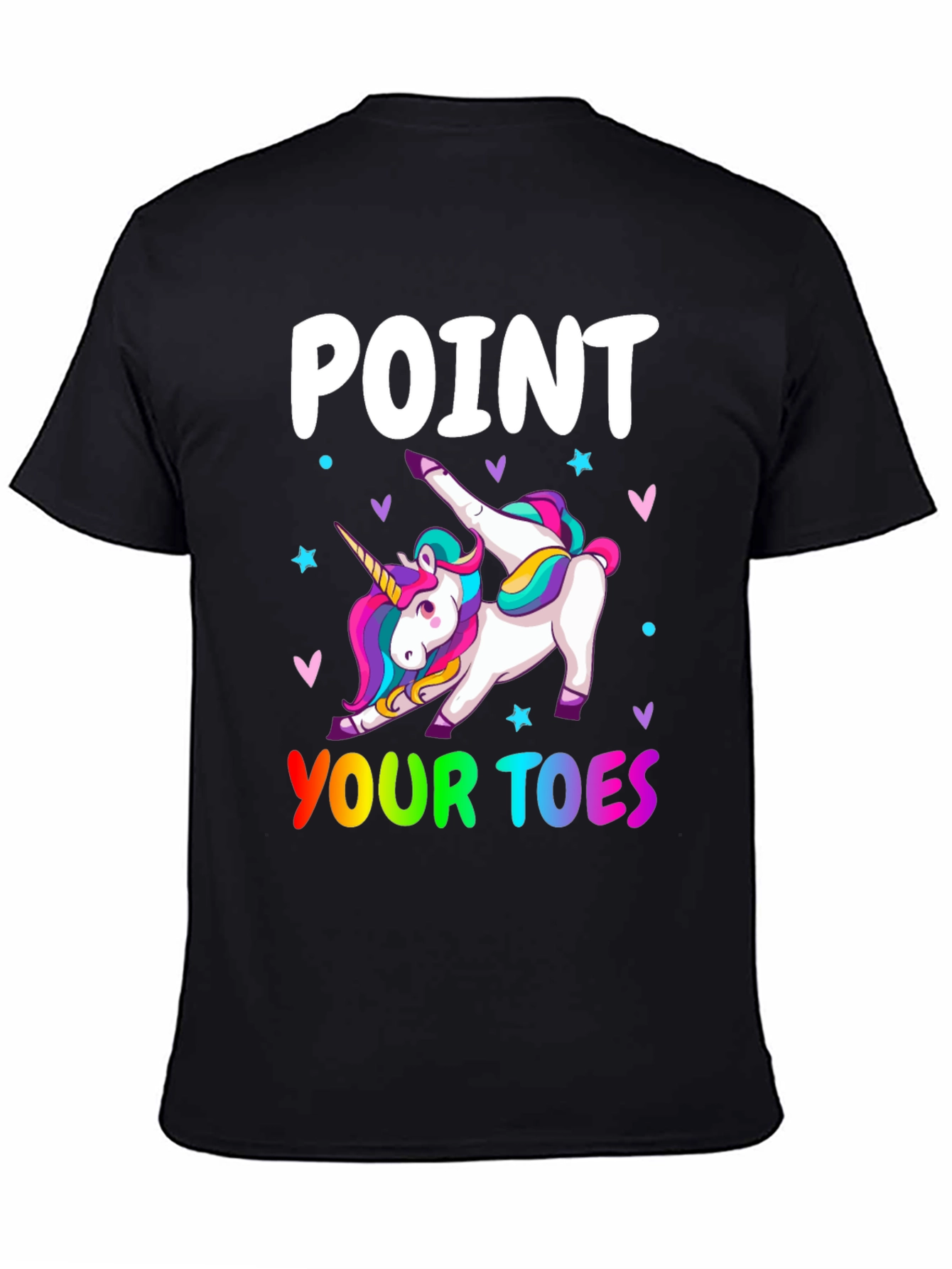 Unicorn Point Your Toes Black T-Shirt