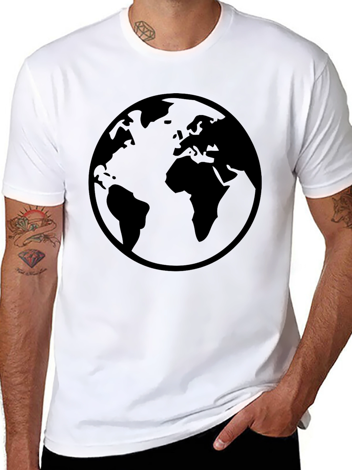 Globe Graphic Mens Black T-Shirt