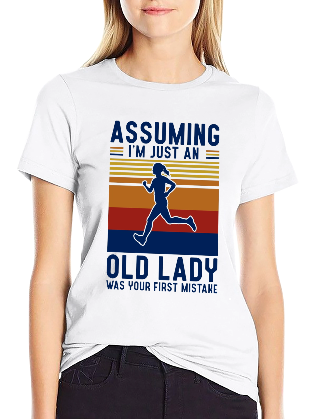 Funny Running Old Lady T-Shirt