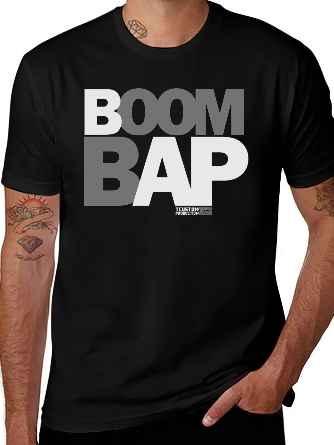 Boom Bap Graphic Tee - Black Hip Hop T-Shirt