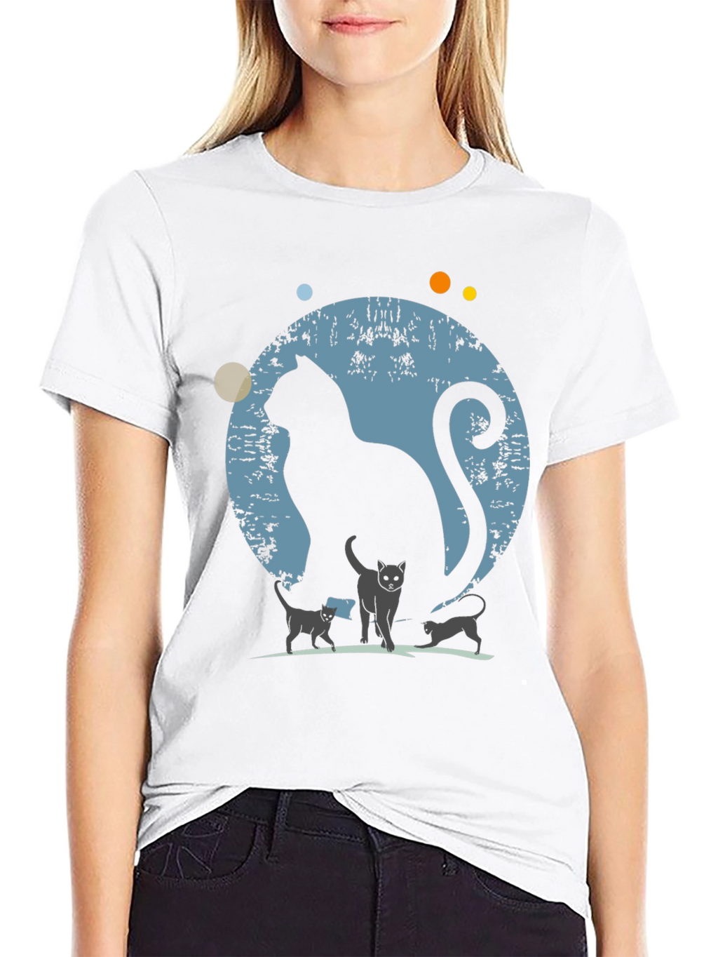 Cat Family Silhouette Graphic Tee