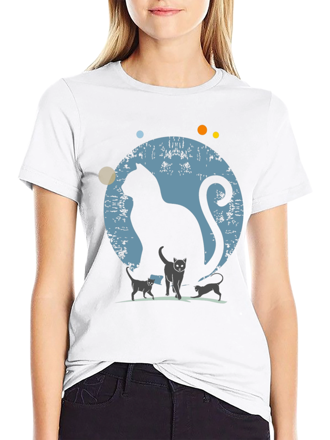 Cat Family Silhouette Graphic Tee