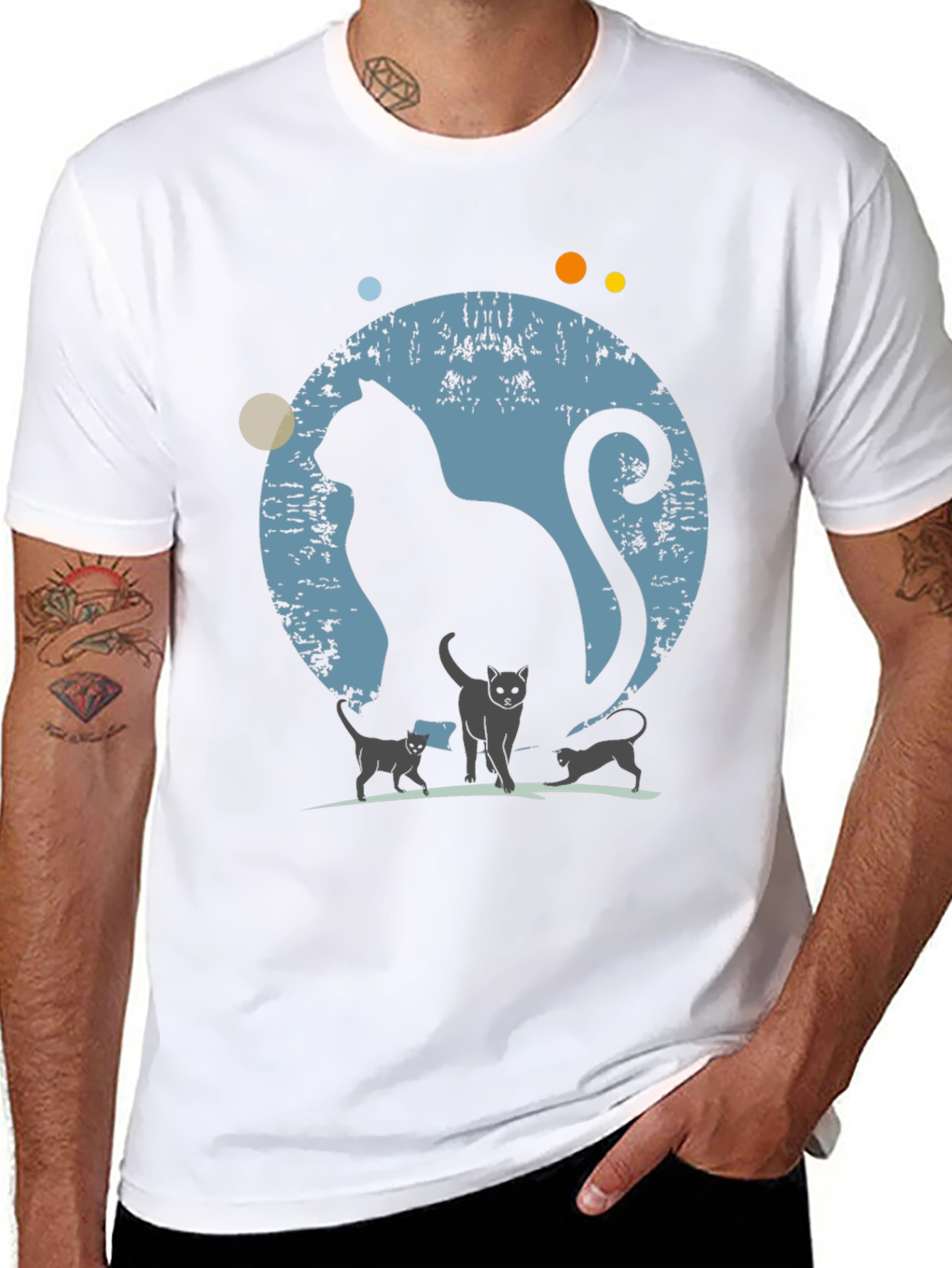 Cat Family Silhouette Graphic Tee