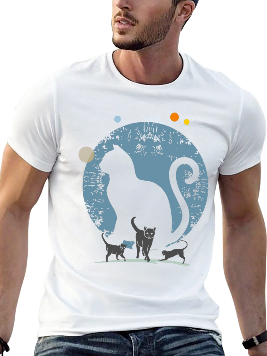 Cat Family Silhouette Graphic Tee