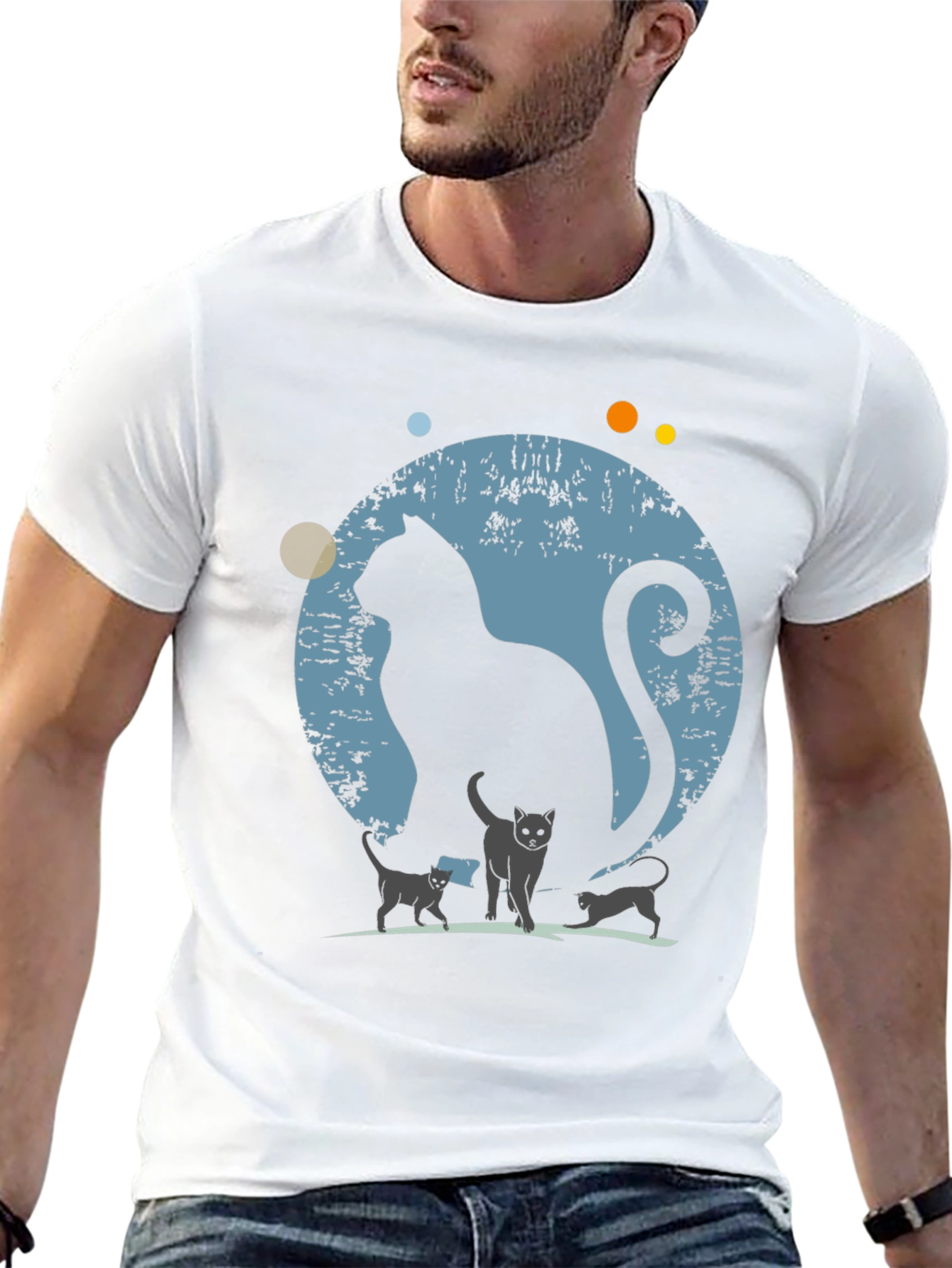 Cat Family Silhouette Graphic Tee