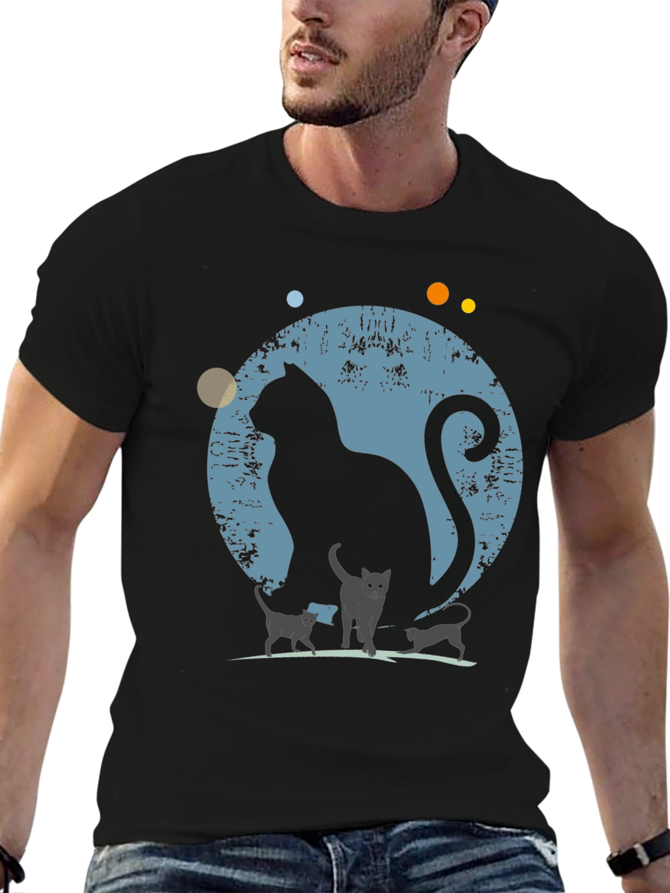 Cat Family Silhouette Graphic Tee