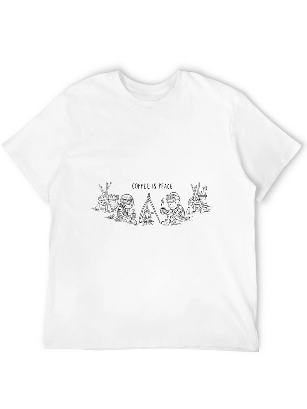 Coffee Is Peace Black T-Shirt
