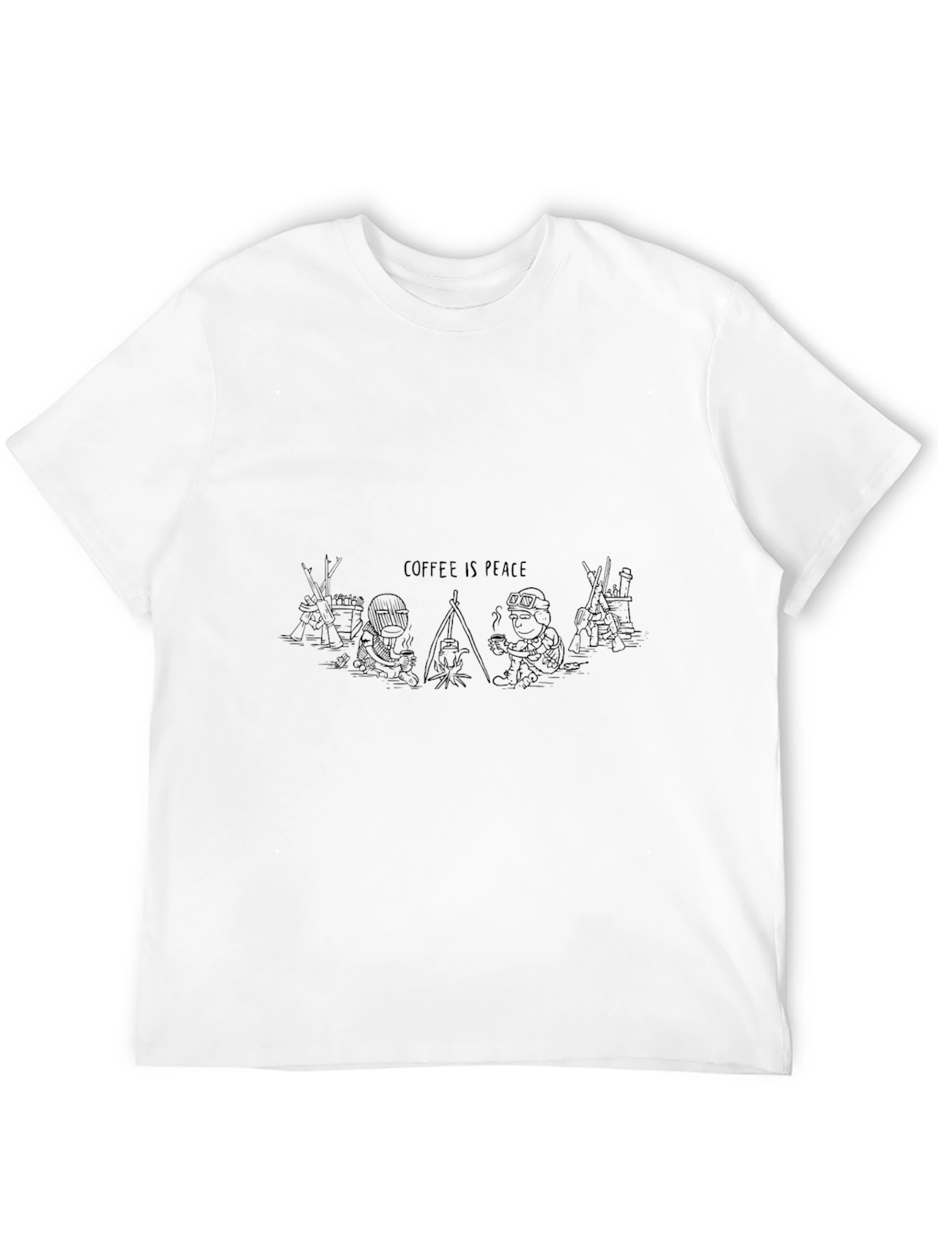 Coffee Is Peace Black T-Shirt