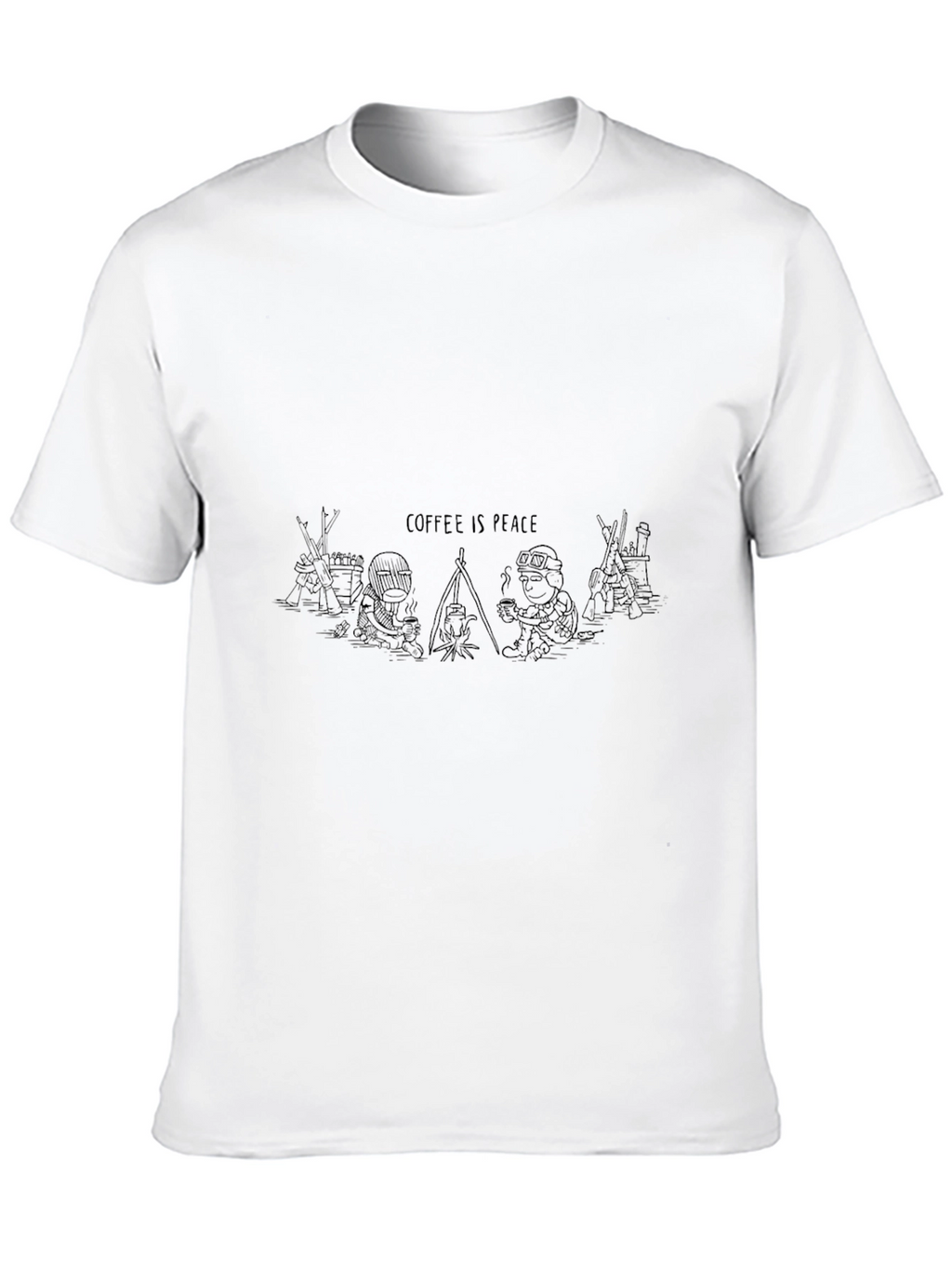 Coffee Is Peace Black T-Shirt
