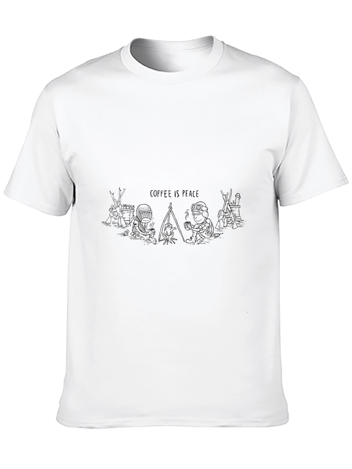 Coffee Is Peace Black T-Shirt