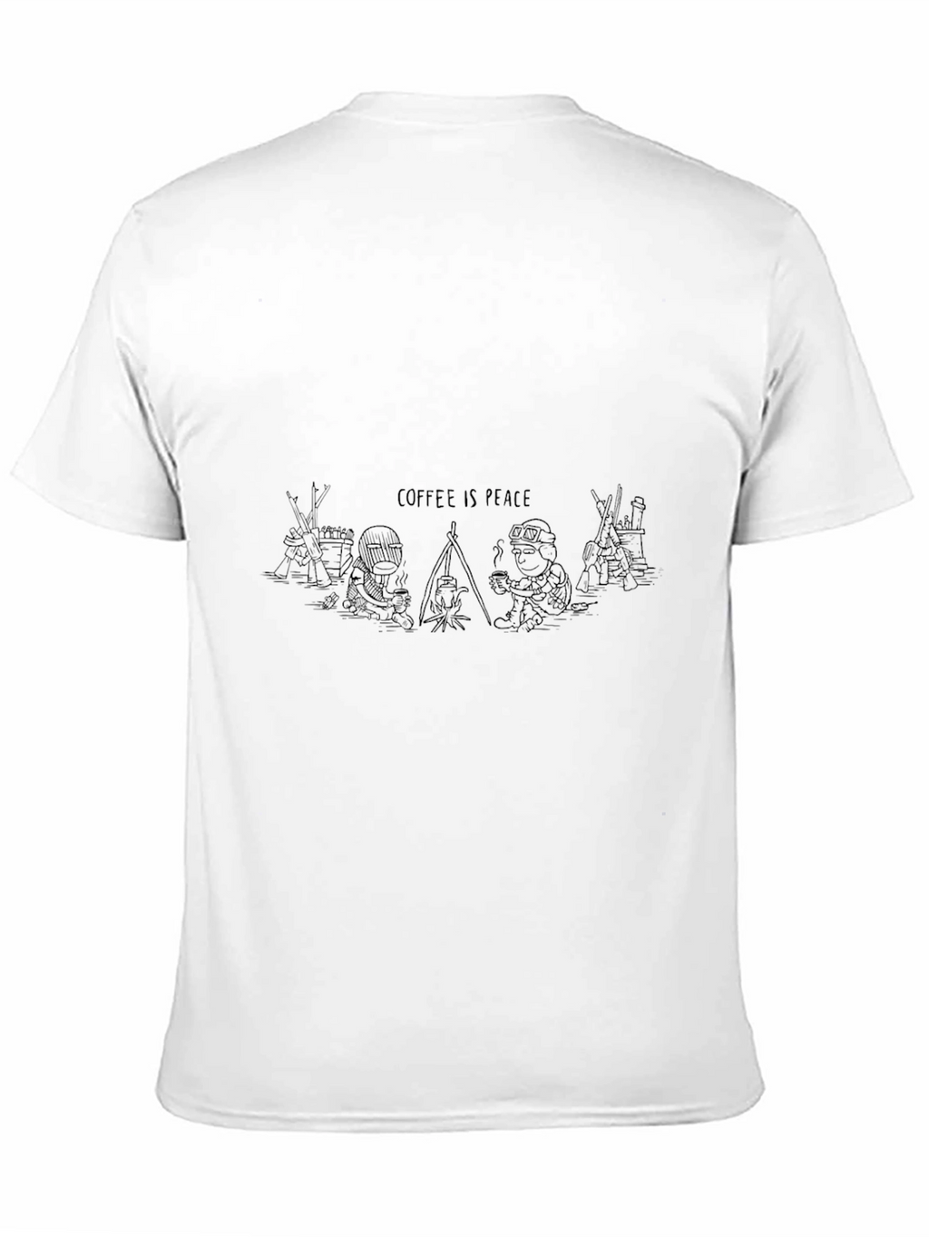 Coffee Is Peace Black T-Shirt