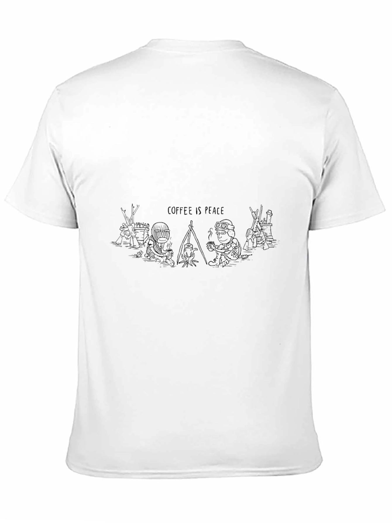 Coffee Is Peace Black T-Shirt