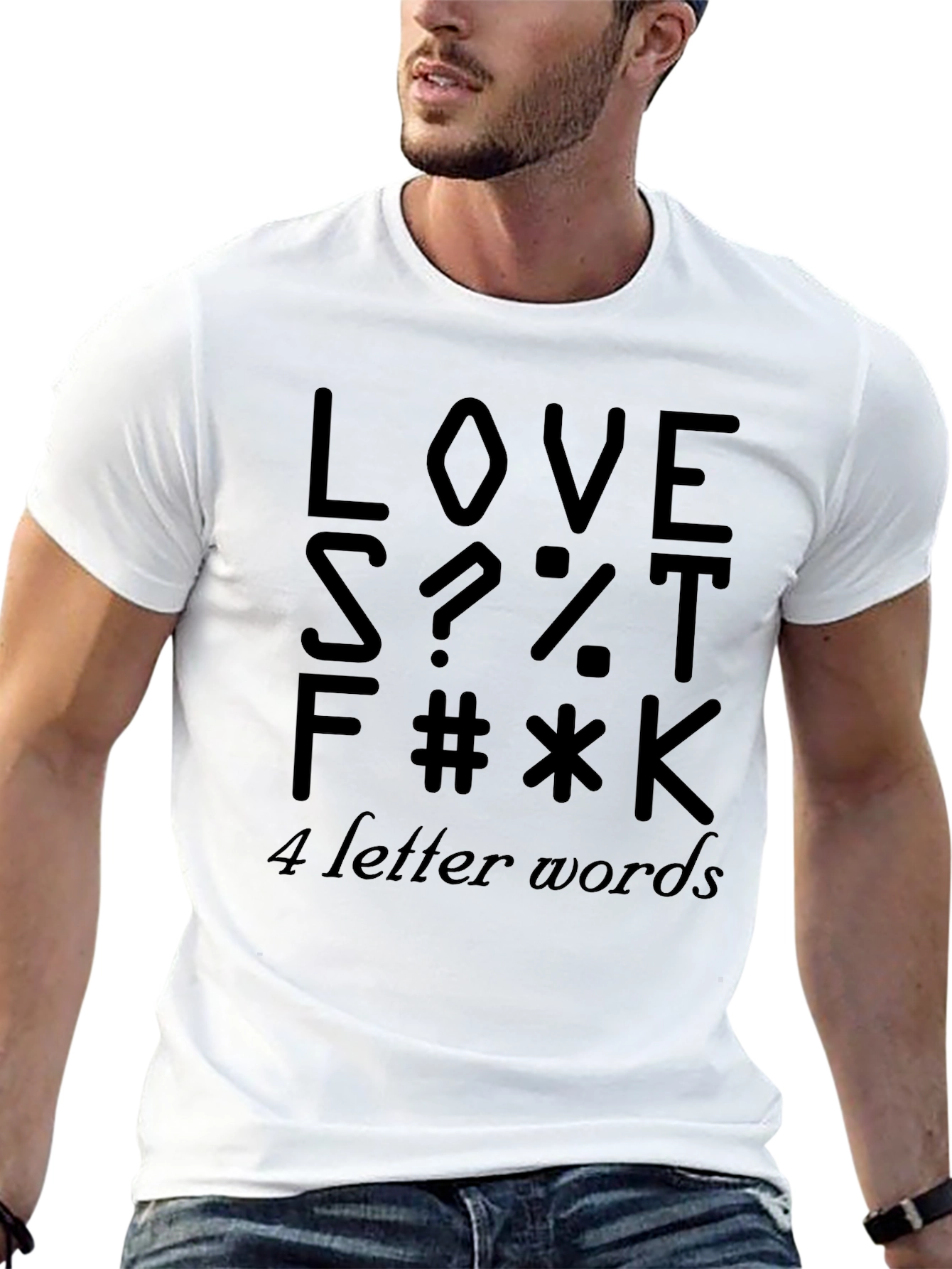 Funny Four Letter Word Graphic Novelty T-Shirt